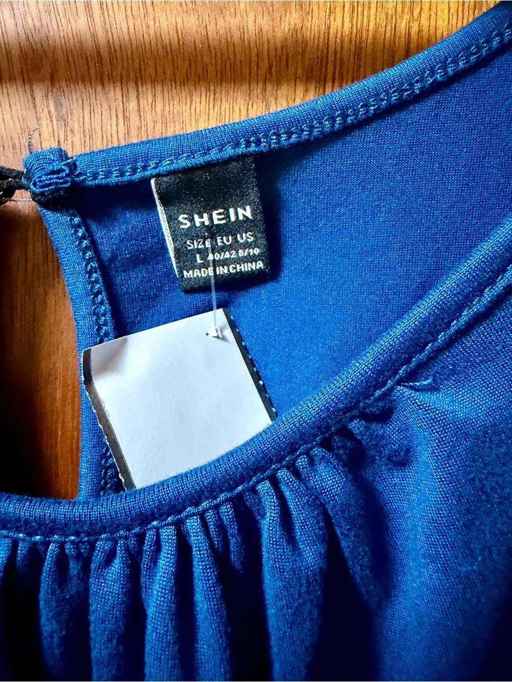 SHEIN Royal Blue Sleeveless Drawstring Romper - Picture 2 of 2